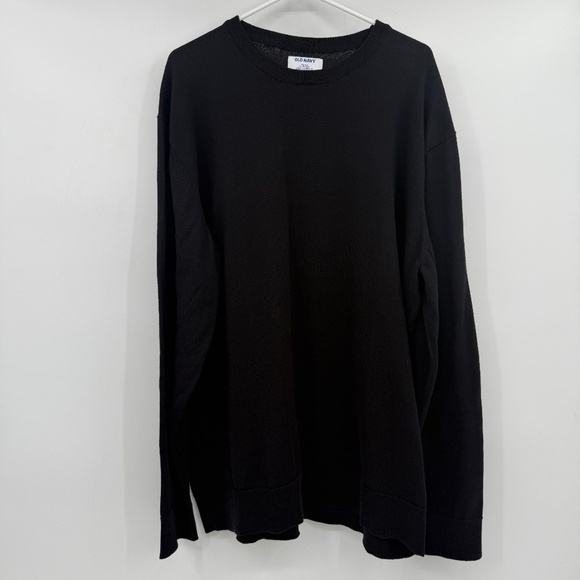 Old Navy Sweater Men XXLT NEW Solid Black Knit Pullover Long Sleeve Crew Neck - Picture 1 of 9